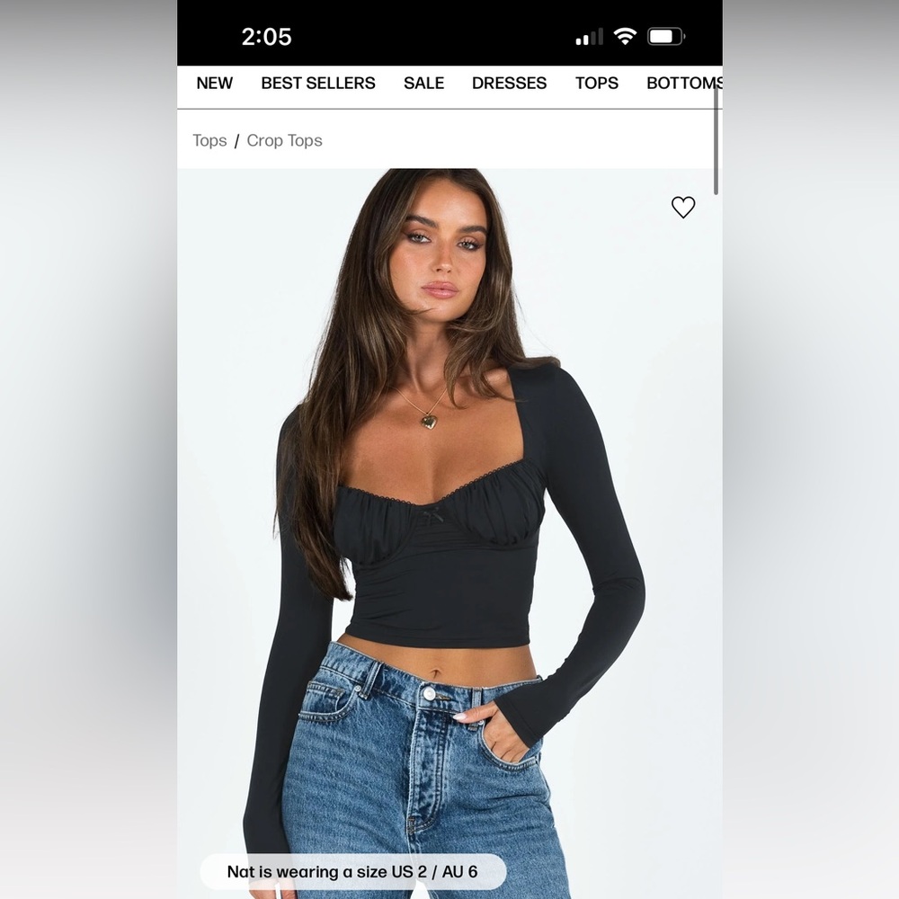 Princess Polly Candyce Long Sleeve Top Black